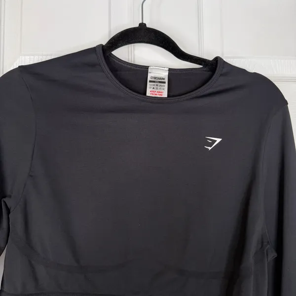 Sz XXL Gymshark Black Seamless Long Sleeve Cropped Top NWOT - Image 3