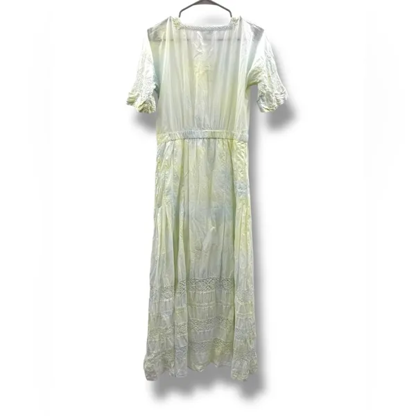 LoveShackFancy Edie Dress Women’s Size Medium Green Blue Tie Dye Midi‎ - Image 5