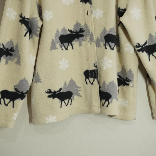 Vintage Cabin Creek Moose Fleece Jacket Women's Size Large Cabincore Rustic - Image 3