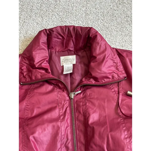 Zenergy by Chicos Windbreaker Jacket 0 Small Magenta Pink Full Zip Mock Neck - Image 5