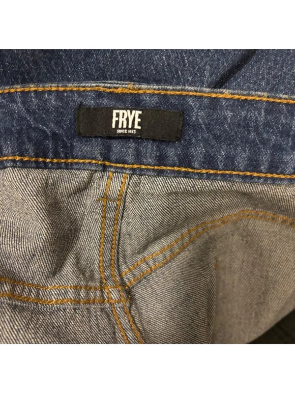 FRYE High Waisted Barrel Leg Jeans Size 10 Dark Wash - Image 6