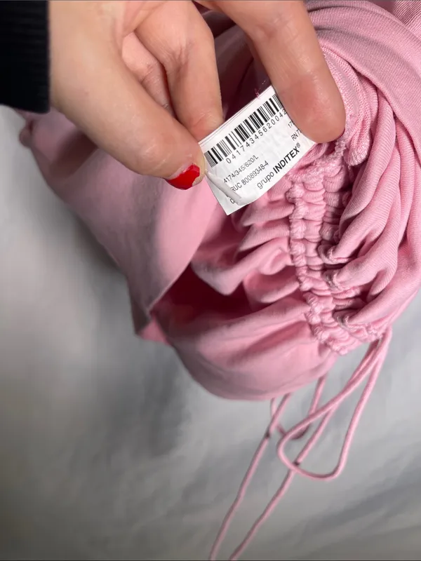 Zara Womens Pink Slub Knit Top Blouse Large 4174/345/620/L - Image 4