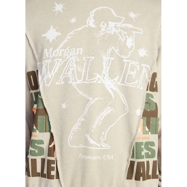 Official Morgan Wallen Plus 3X Tennessee USA Sweatshirt Deconstructed Boho NEW - Image 2