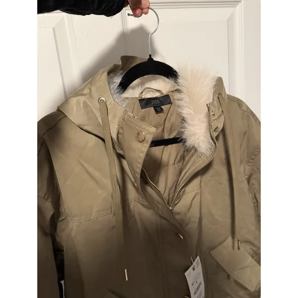 Zara Short Parka Jacket Faux Fur Hooded Military Urban‎ Utilitarian Gorpcore - Image 7