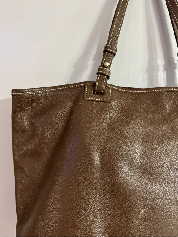Dooney & Bourke Chocolate Brown Leather Shoulder Tote - Image 6