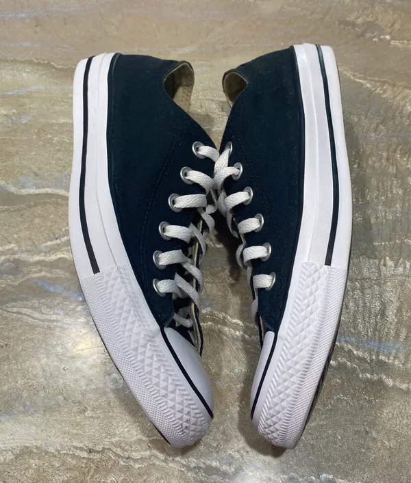 Converse All Star Low Tops Lace Black Sneakers Shoes Women’s 10 - Image 3
