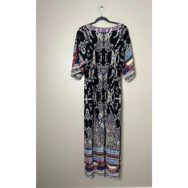 Flying Tomato Maxi Dress Large Kimono Sleeves‎ Boho Empire Waist Colorful Hippie - Image 6