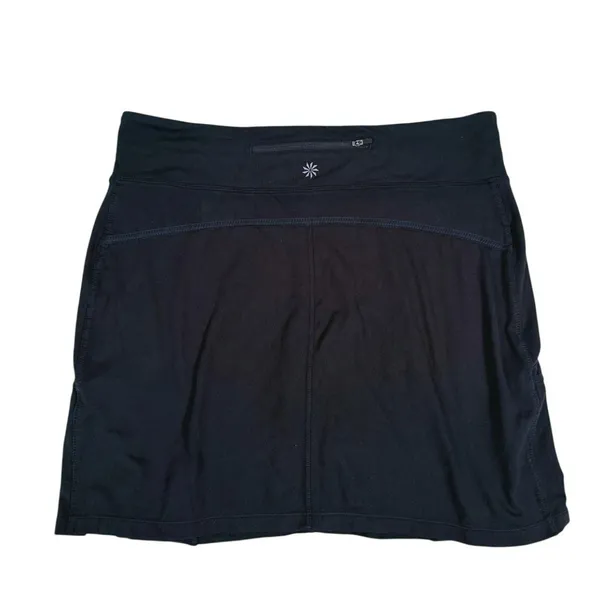 Athleta Lined Pleated Skort Size L Black Tennis Pickleball Golf Athletic Sporty - Image 3