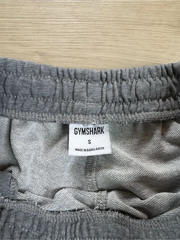 Gymshark gray logo cuffed jogger sweatpants size small - Image 2
