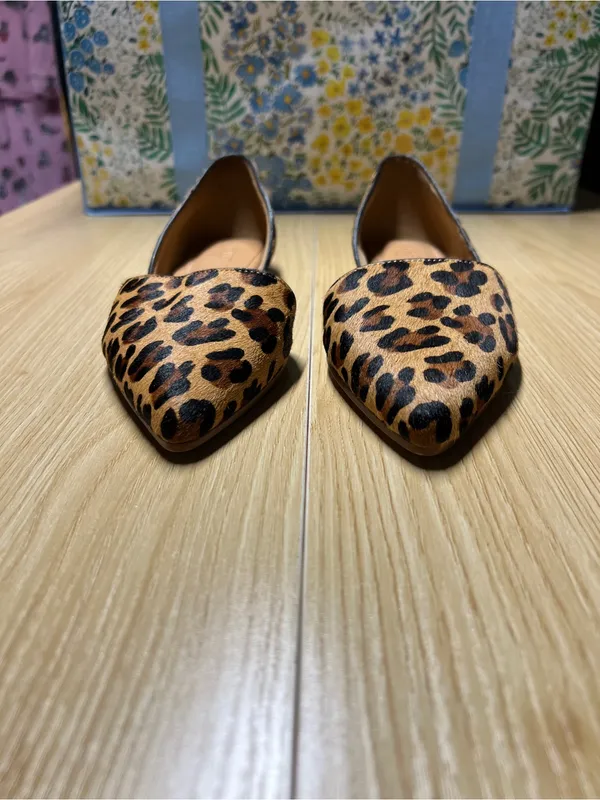 J.Crew Zoe Leopard Calf Hair d’Orsay Flats Size 6 - Image 4