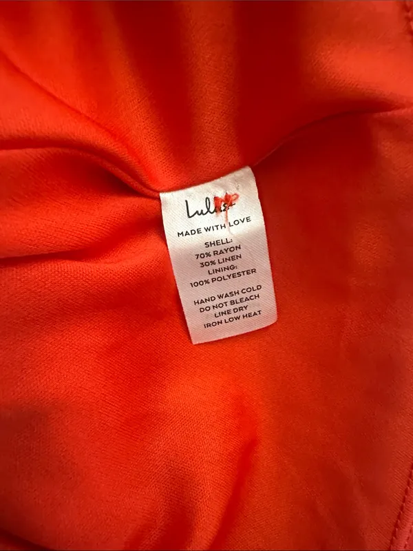 Lulus Sunny Personality Red Orange Button-Up Mini Dress With Pockets - Image 5