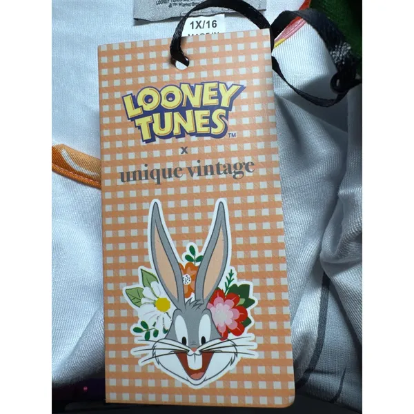 Unique Vintage Looney Tunes Bugs Bunny Floral‎ Graphic Tee Shirt 1X/16 - Image 8