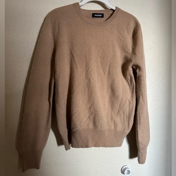 Naadam‎ cashmere crewneck sweater size small tan - Image 2