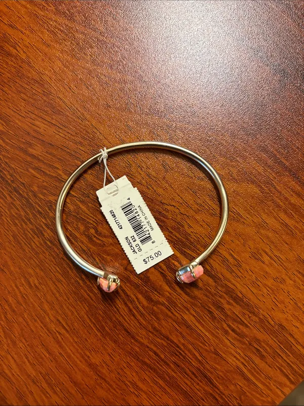NWT Retired Kendra Scott Jackson Gold Coral Kyocera Opal Cuff Bracelet - Image 2