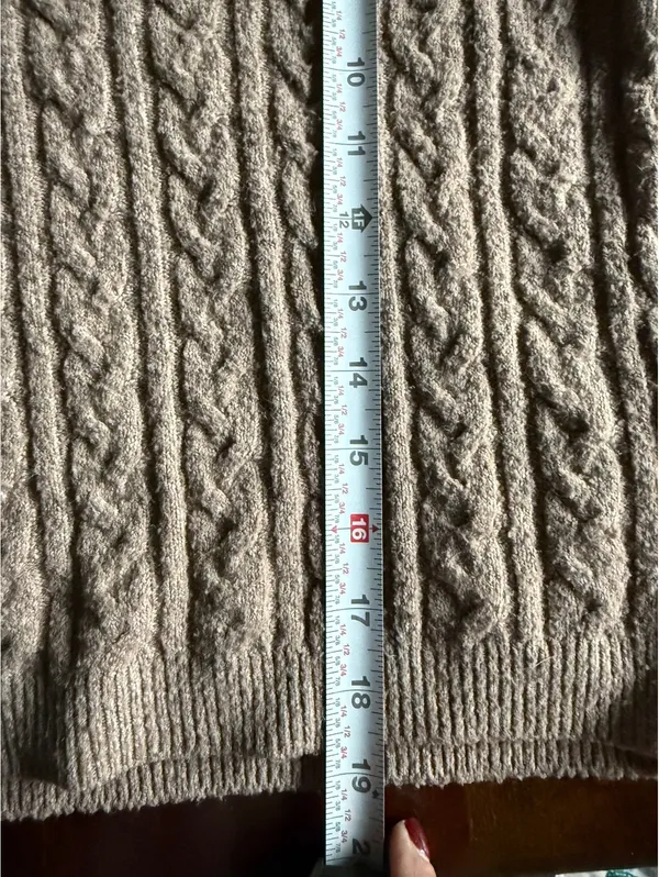 Pink Rose Tan Cable Knit Sweater and Pants Set Medium - Image 8