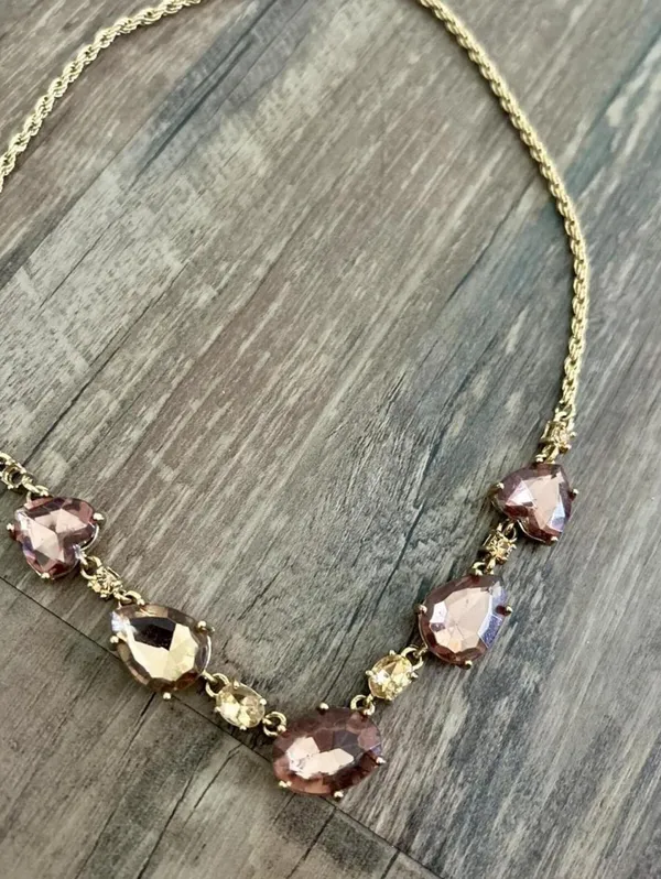 Amber Rhinestone Short Necklace for Women - Image 5