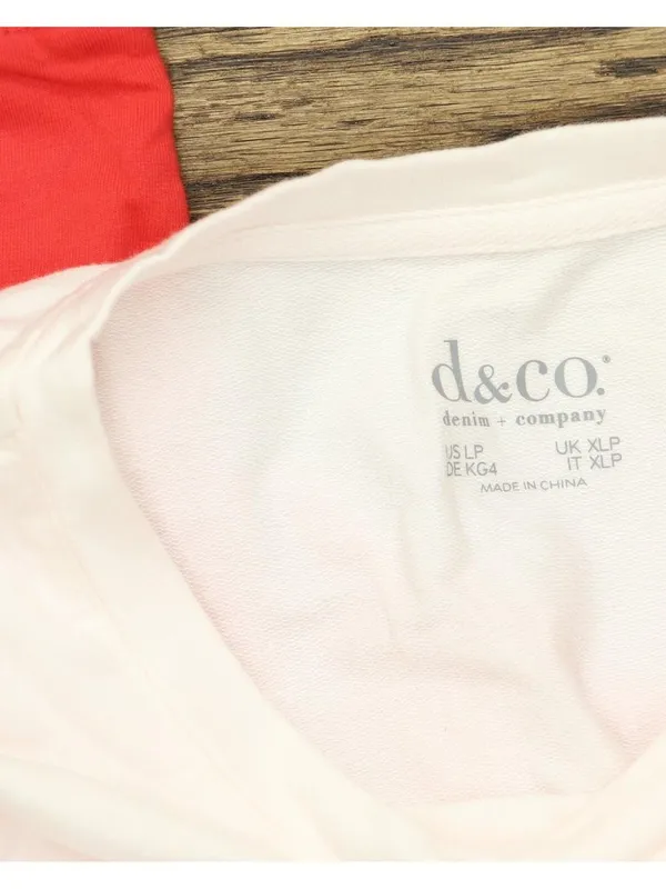 Denim & Co. French Terry Dip Dye Tunic Pullover Top A688734 Cardinal Red PL - Image 3