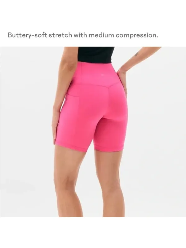 New Athleta XS Salutation Stash 7" Short X-Small Cerise Pink - Image 3