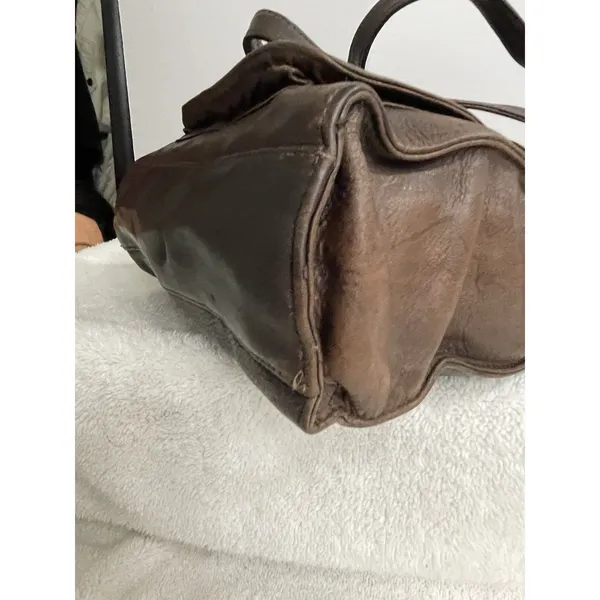 Fossil 1954 Large Brown Pebbled Leather Shoulder Bag Charm Women’s - Image 9