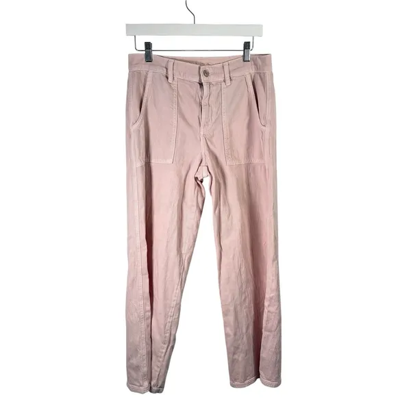 American Eagle Super High Rise Baggy Wide Leg‎ Jeans Pink Boho Womens 6 Short - Image 2