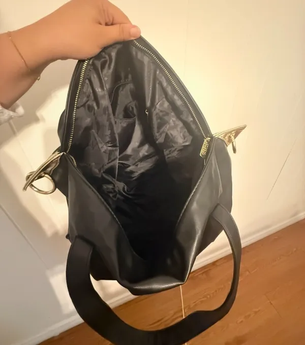 Versace Parfums Black Faux Leather Tote Bag - Image 3