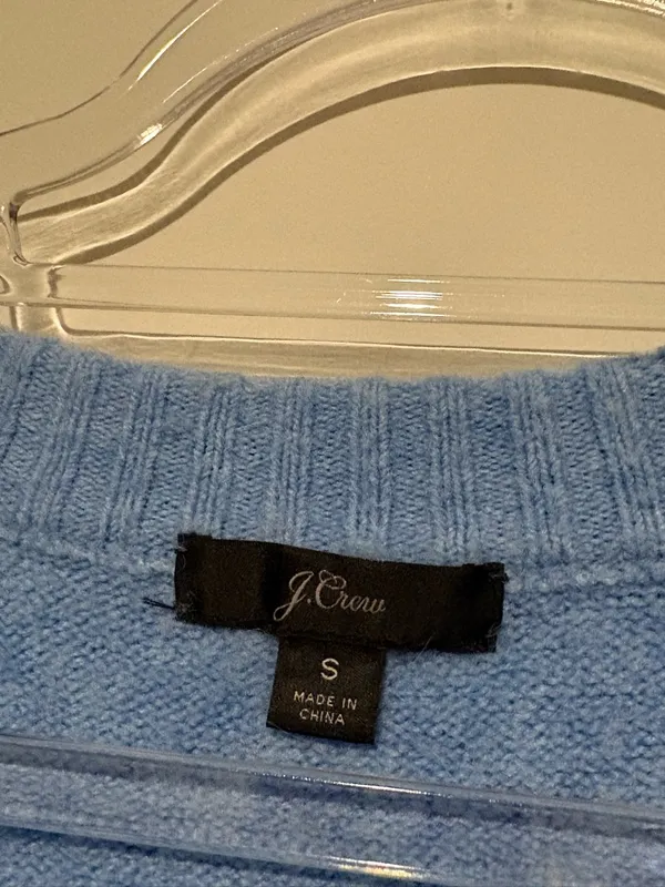 J‎ crew wool alpaca Soft Women's Crewneck Sweater blue size small - Image 3