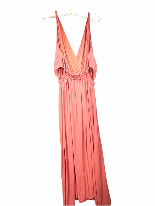 LULUS Women’s Lost In Paradise Rusty Rose V-neck Maxi Dress Size Medium - Image 14