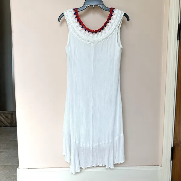 Venus Dress 2 Sm Mini Sleeveless White Crochet Resort Vaca Ready Pullover NWOT - Image 3