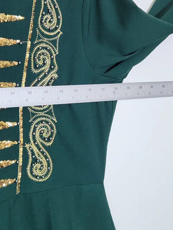 Missvalle Dark Green Modest Formal Dress Beaded Sequin Embroidered Size 38 NWT - Image 7