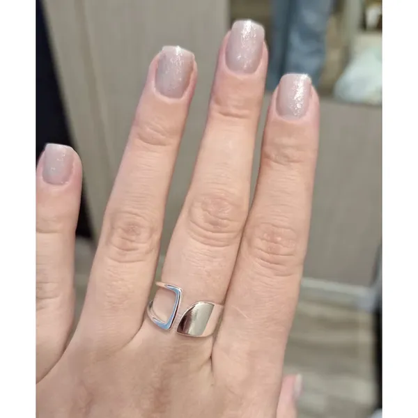 Boutique Unisex Unique,‎ 925 Silver Minimalist Ring, Adjustable - Image 6