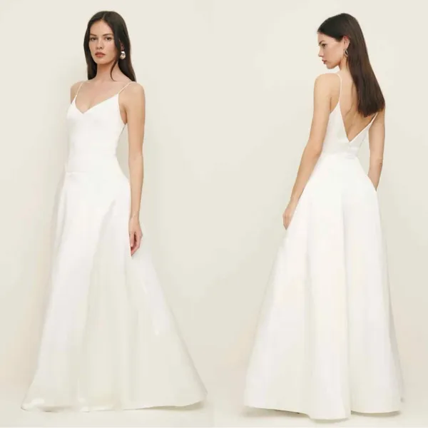 ⚡️Reformation Icelynn Satin Maxi Wedding Dress Gown, Color Ivory, Size 6, NWT - Image 2