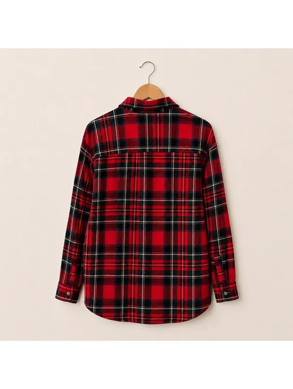 Old Navy Plaid Button Down Shirt Bundle XL Red & Neutral Flannel Tops - Image 5