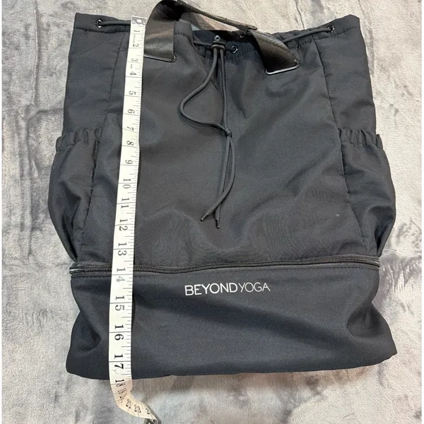 Beyond Yoga Drawstring Backpack Womens Black Nylon Gym Travel Bag OS - Image 7