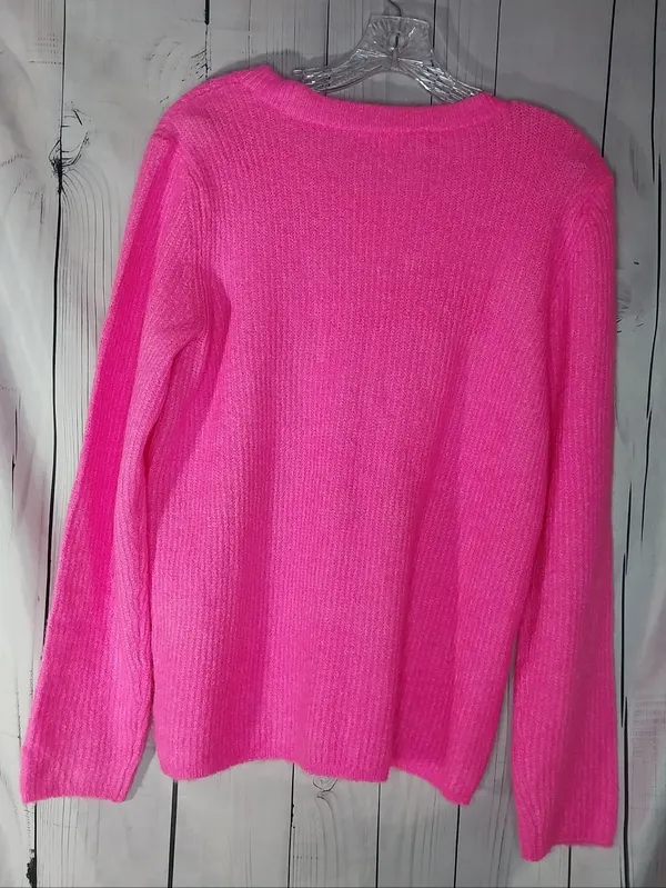 Lilly Pulitzer Hot Pink Glam Pippin Chenille Ribbed Knit Chic ResortWear Sweater - Image 6