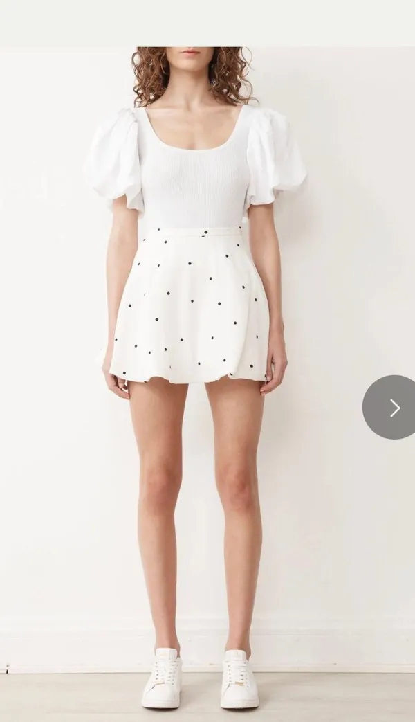Boskemper polkadot bubble skirt botanic skirt in mono spot - Image 5