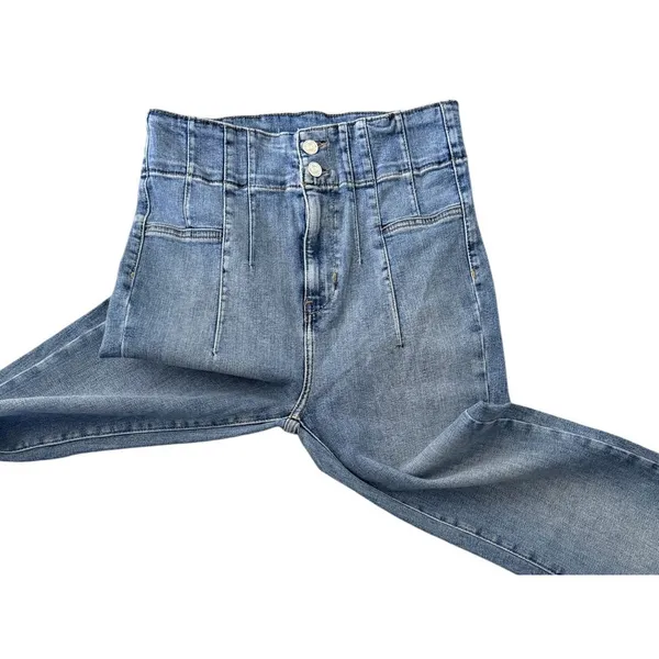 We The Free People 29 X 33 Jayde Flare Blue Jeans Boho 60s Retro Disco OB1184972 - Image 4