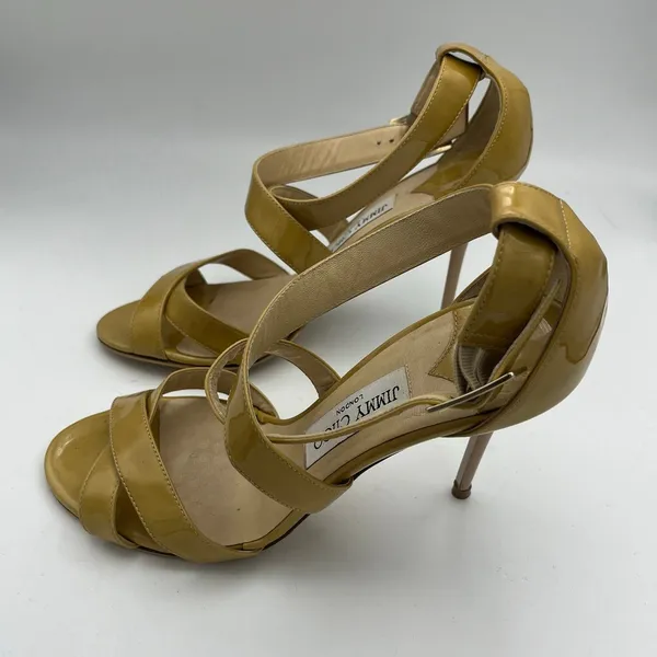 Jimmy Choo Women's Lottie Patent Leather Stilettos Mustard Yellow Size 38 1/2 - Image 3