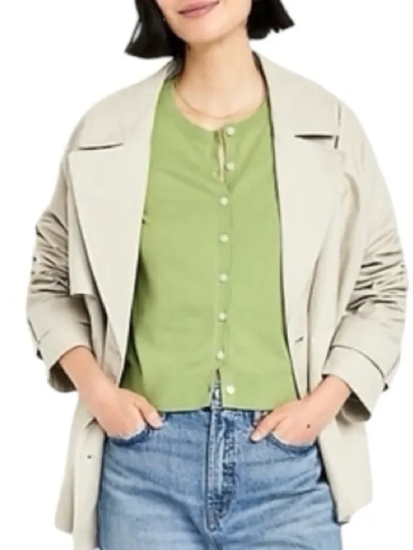 Moss Green Button Front Cardigan Size M - Image 2