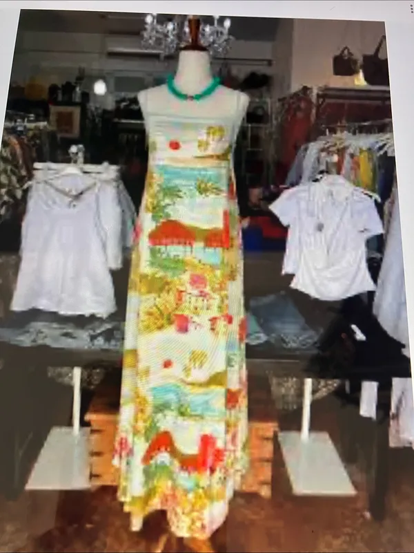 Label of love Sleeveless Scenic Print Maxi Dress in Aqua and Coral - Image 2
