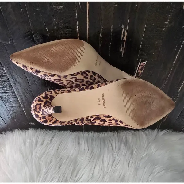 Nine West Leopard Women's Heeled Ankle Boots Women's Size 8.5 - Image 7