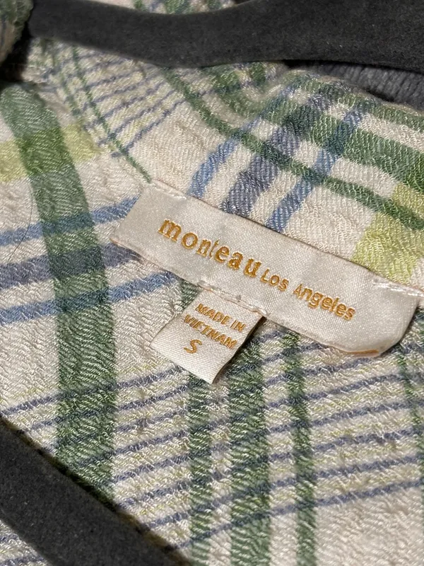 Monteau Green Flannel Plaid Crop Top - Image 5