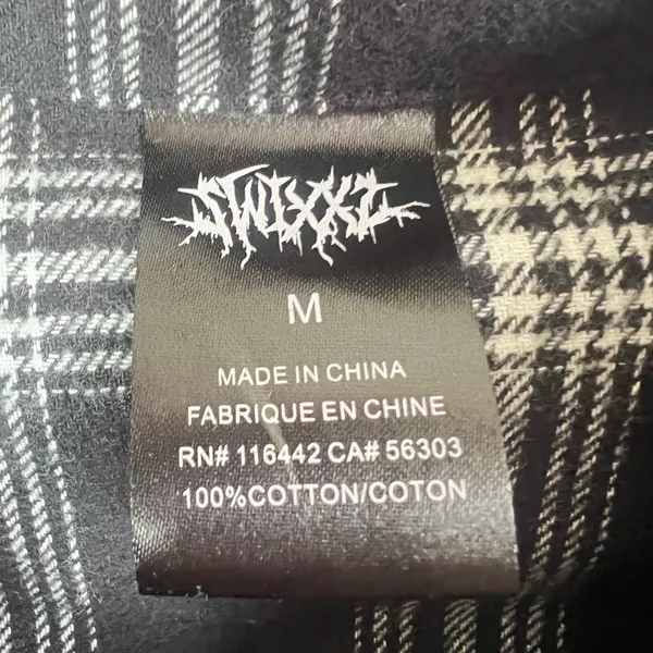 SWIXXZ Flannel‎ Button Shirt Medium Chrome Grunge Emo Skater - Image 4