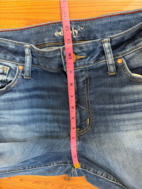 Maurices Edgely High Rise Curvy Flare Jeans Raw Hem Blue Women’s Size 12 Reg - Image 7