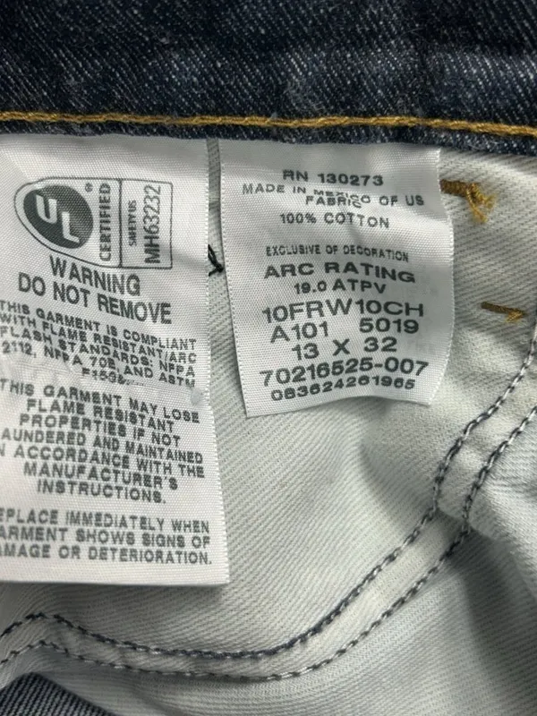 Wrangler FR Fire Resistant Womens Jeans CAT2 13x32 Work Embroidered 10FRW10CH - Image 8