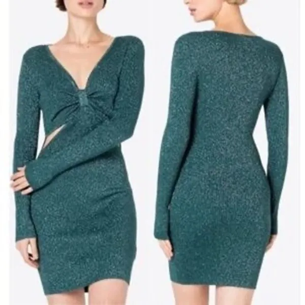 Abercrombie & Fitch Long Sleeved Knot‎ Front Mini Dress- S EUC - Image 3