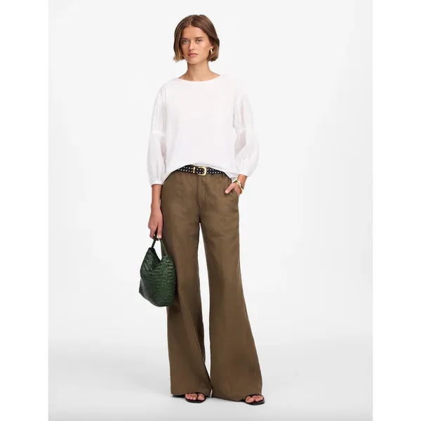 Madewell Puff Sleeve Drop Shoulder Knit Top Cotton Viscose White Small NWT - Image 2