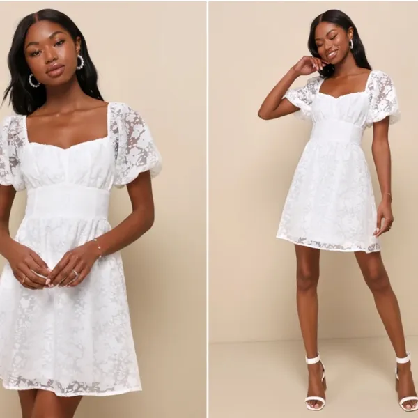 LULUS Bridal Bachelorette Engagement Bridal Shower Sexy Flowers Chic Floral Mini - Image 5