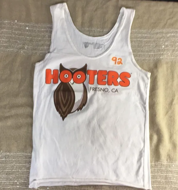 Bin 33 #92 Hooters Girl Worn Super Sexy Uniform Tank & Shorts From Fresno CA XS - Image 3