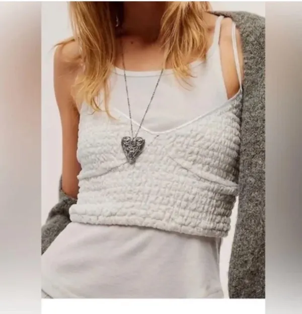 Free People Aster Set Silver Maxi Skirt & Bralette NWOT - Image 4