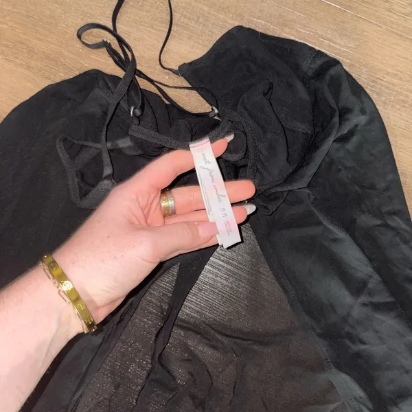 Urban Outfitters Black Sheer Mesh Slip top - Image 2